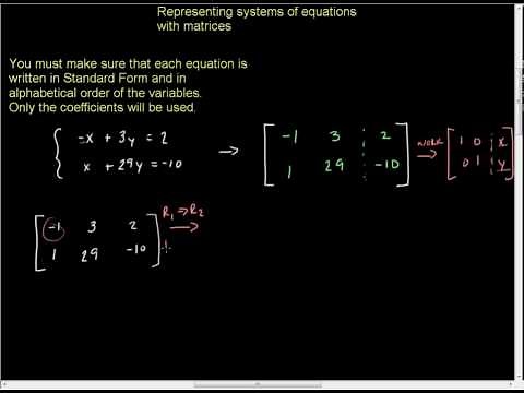 Systems of Equations Matrices and Gaussian Elimination Example with 2 Equations