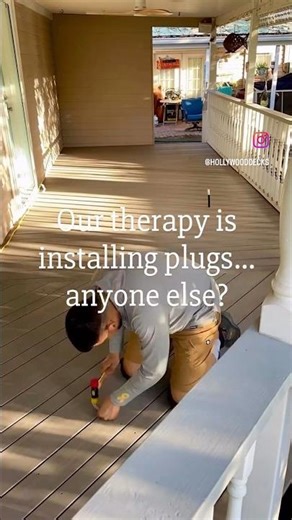 Nothing like tapping in plugs with good tunes on a #azek #timbertech #deck