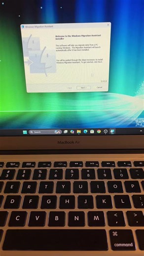 Installing Windows Migration Assistant on Windows 11 25H2 on a mid 2013 MacBook Air