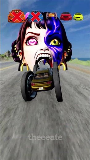 Big and Small car vs Baby Saja & Zoey - BeamNG.Drive