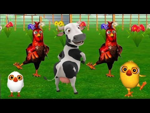 El Pollito Pío 3D | El Toro se Congela Jugando en el Juego del Toro y el Tractor 3D | Episodio 7