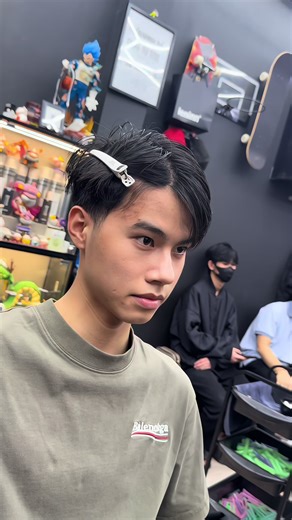 Stylish Messy Fringe with Taper Fade Haircut