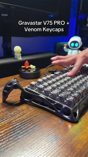 Gravastar Mercury V75 PRO HE ASMR sound test with the new Venom Keycaps! What a combo! 75% keyboard, 8000 hz polling rate, .005 actuation point (yes that’s two zeros), and rapid trigger mode! This magnetic switch keyboard even has controller mapping! #gravastar #keyboard #mechanicalkeyboard #tiktokshopspringglowup #halleffect
