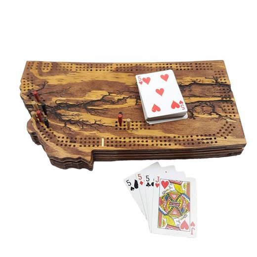 Fractal Burn Montana Cribbage Board | Continuous 3-track, Peg & Card Storage - Etsy