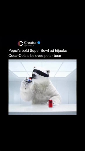 Creators | Entertainment | Culture on Instagram: "Pepsi just pulled one of the boldest Super Bowl stunts in advertising history — flipping the script on Coca-Cola by hijacking its iconic polar bear. In a move that instantly reignited the cola wars, the ad features Ben Stiller as the bear’s therapist, blending satire, nostalgia, and rivalry into one unforgettable moment. Set to Queen’s “I Want to Break Free,” the commercial doesn’t just sell soda — it makes a statement. This wasn’t subtle, and th