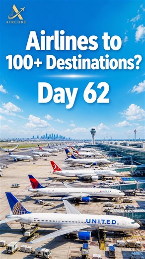 Day 62/100 which airlines fly many destinations