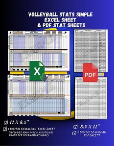 Volleyball Statistics Simple Excel Sheet AND Volleyball Game Stat Sheets PDF / Excel and PDF File Digital Download / Volley Stats | Coach - Etsy