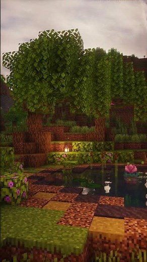 🌿 Building a Peaceful Pond for My Minecraft Garden + Cattails! 🐸💧 #minecraft