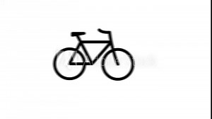 Animation set, bicycle symbol. Animations: transparency, zooms, transition top to down, transition left to right, slide up to down, slide left to right
