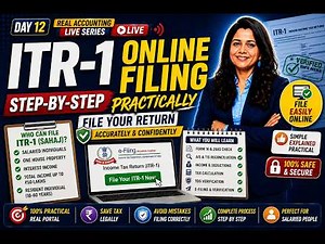 ITR-1 Online Filing LIVE | Step-by-Step Income Tax Return Filing AY 2026-27 | Real Accounting Day 12