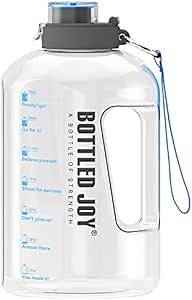 1 Gallon Large Capacity Water Bottle with Time Marker Reusable Motivational Leak-proof big Bottle with Flip-top lid and Handle Strap,BPA Free Sports Water Jug for Fitness,Sports Cycling,Camping
