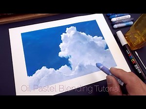 오일파스텔로 구름그리기 cloud drawing with oil pastel