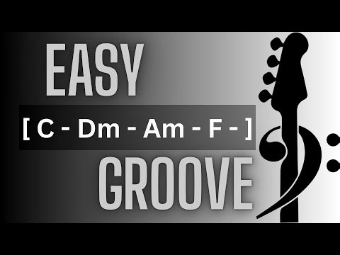 Easy Groove Chord Progression in C Major | Bass Backing Track - No Bass