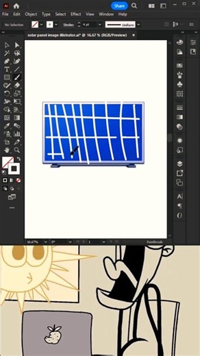 Jr vs Sr vs Ai artist: Solar panel #illustratortips #illustratortutorial #shorts #memes