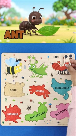 🐝 Insect Puzzle for Kids 🧩 | Itsy Bitsy Spider #cocomelon #toddlerlearning #shorts