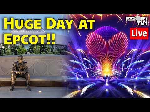 🔴Live: Epcot Luminous Fireworks Debut & Walls are Down at World Celebration - 12-5-23