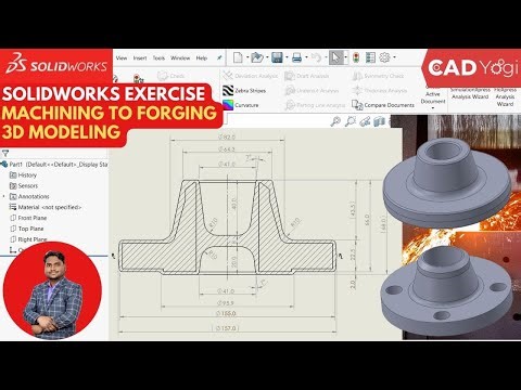 How to make Machining to Forging Model, Part 1, #solidworkstutorial