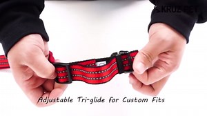 Kruz Dog Collar for Medium Dogs (Width- 3/4", Length - 17"-21.5") Reflective Adjustable Pet Neck Band with Soft Padding, Heavy-Duty O-Ring, 100% Nylon Strap (Turquoise, Medium)