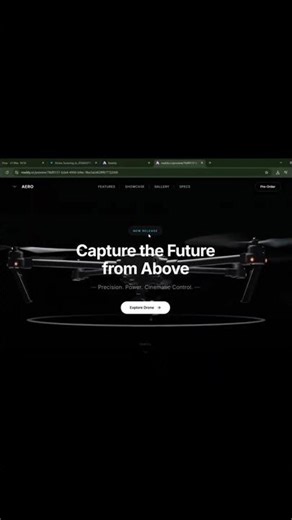 Futuristic Drone Landing Page Design | UI/UX + AI Tools