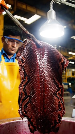 What's inside the Python leather factory?