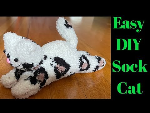 How To Make A Cat From Sock/DIY Crafts /DIY Cute Cat Plushie Easy Tutorial/Sock Kitty Toy For Kids
