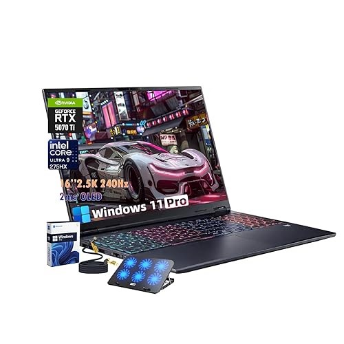 Acer Predator Helios Neo 16S AI Gaming Laptop, Intel Ultra 9 275HX, NVIDIA RTX 5070Ti, 12gigabytes GDDR7, 16"&