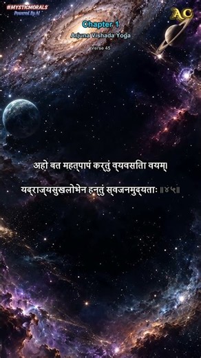 Bhagavad Gita 1.45 — Arjuna | English Short | Mystic Morals