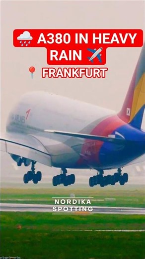 Asiana A380 Slams Into Frankfurt Runway in Heavy Rain! ✈️🌧️ #Shorts
