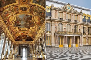 Where is the Palace of Versailles, how long did it take to build and when was the Treaty of Versailles signed there?