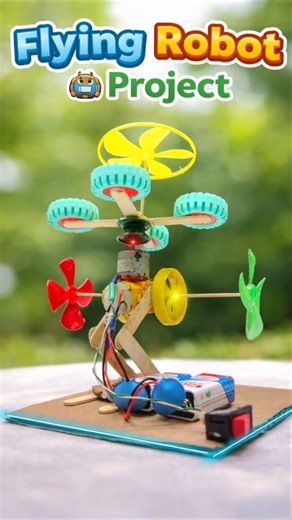 Flying 🪽🕊️ robot 🤖🥏 making at home 🏡 #diy #ytshorts