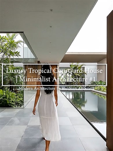Luxury Tropical Courtyard House 🌿 | Minimalist Architecture Design Luxury Tropical Courtyard House 🌿 A minimalist tropical architecture design that blends smooth concrete, warm wood ceilings, floor-to-ceiling glass and a lush inner courtyard garden. A peaceful modern house inspired by tropical resort living. #tropicalhouse #courtyardhouse #minimalistarchitecture #tropicalarchitecture #modernhouse #luxuryhouse #architecturedesign #nhakienhouse #thodoanarchitect #architecture
