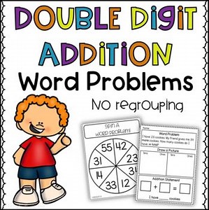Double Digit Addition Word Problems, No Regrouping