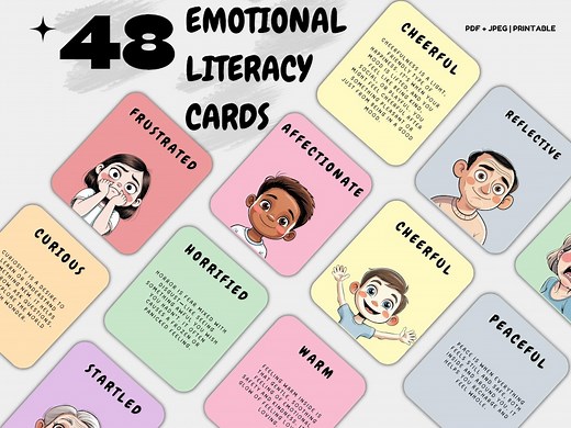 48 Feeling Flash Cards for Emotional Regulation | Kids & Adults Emotion Cards Printable | CBT DBT Therapy Tools | Social Emotional Learning - Etsy UK