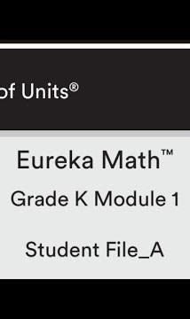 Eureka Math Grade K Module 1 Lesson 1