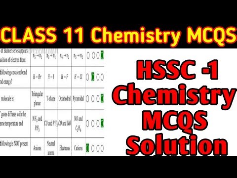 HSSC-1 Chemistry MCQS answer Key Fbise2024 || Class 11 Chemistry Objective Solution ||