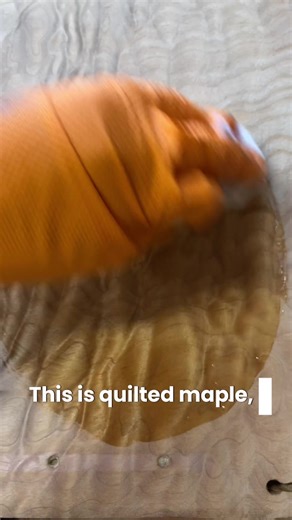This stunning wood is Quilted Maple, named for its rippling, pillow-like grain pattern caused by irregular growth in the tree’s fibres. It’s highly prized for use in fine furniture and guitars. #quiltedmaple #woodworker #furnituredesign #furnituremakeover #woodtok