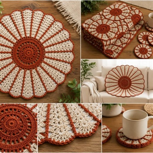 DIY! Make This Matching Coaster Set in Minutes! #crochet #blanket #foryou #new #diy #short