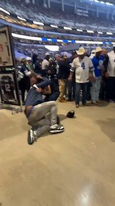 A #Cowboys and #Eagles fan got into a WILD brawl at AT&T Stadium last night and destroyed a charity auction setup. (🎥 @MlVideos12199) | Dallas Cowboys on CBS Sports