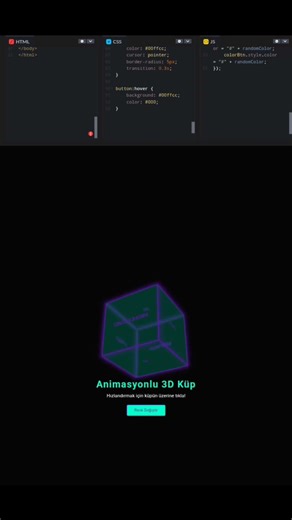 3D Animation Screen Html Jss Css #fypシ #keşfet #keşfetbeniöneçıkar #respect
