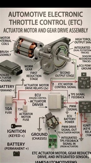 AUTOMOTIVE ELECTRONIC THROTTLE CONTROL(ETC) ACTUATOR MOTOR & GEAR DRIVE ASSEMBLY