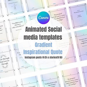 Animated Carousel Gradient Inspirational Quote Social Media Templates (9x16, 4x5 Ratios) - Etsy UK