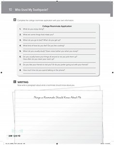 Now writ a paragraph about what a roommate should know about you  عين2022  - Who Used My Toothpast - Super goal 3 - ثالث متوسط - المنهج السعودي
