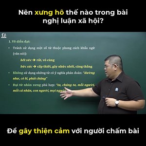 ‼️ LƯU Ý VỀ CÁCH XƯNG HÔ TRONG BÀI NGHỊ LUẬN XÃ HỘI >>> Xem toàn bộ bài giảng về nghị luận xã hội của thầy Khôi tại: https://hocmai.link/luu-y-viet-bai-nlxh ⛔Bài văn nghị luận xã hội sẽ yêu cầu con bày tỏ quan điểm, cách nhìn nhận của cá nhân về vấn đề được đặt ra. Vậy con nên xưng hô thế nào để vừa chứng minh được ý kiến của bản thân, vừa đảm bảo phù hợp, đúng chừng mực và tạo thiện cảm với người chấm bài. 👉Bố mẹ cùng con lắng nghe tư vấn của thầy Khôi - giáo viên có nhiều năm kinh nghiệm tron