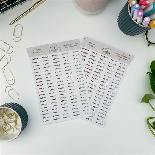 Star Rating Sticker Sheets for Reading Planner and Reading Tracker, 2 Sticker Sheets Large and Small Stars - Etsy