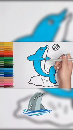 Como Dibujar un Delfín Fácil Para Niños 🐬🎨 | How To Draw a Dolphin 🐬🌈#colorea #aprendeadibujar #dibujo #delfin #dibujodedelfin