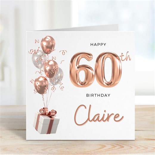 60th Birthday Card for Women, 60th Birthday Gift for Women, Personalised 60th, Sister 60th Birthday Card, for Mum, Mum 60th Birthday Card - Etsy UK