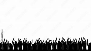 Shadow Animation of Large Crowds Enjoying Sports Events, Concerts, and Parties: Cheering and Clapping in 4K Resolution Isolation Screen