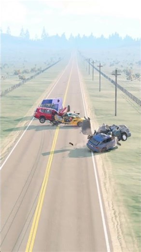 Realistic Highway Car Crashes #82 - BeamNG ِِDrive