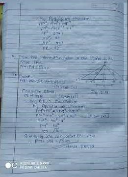 Class 10th Math Part 2 Chapter 2. Pythagoras Theorem Problem Set 2 Questions 6 to 11 !!!!!