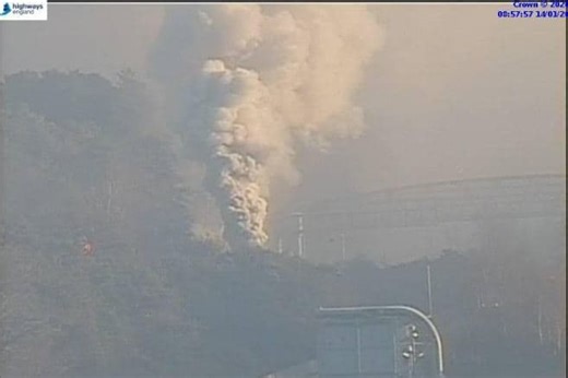 Large lorry fire brings traffic to a standstill on major motorway